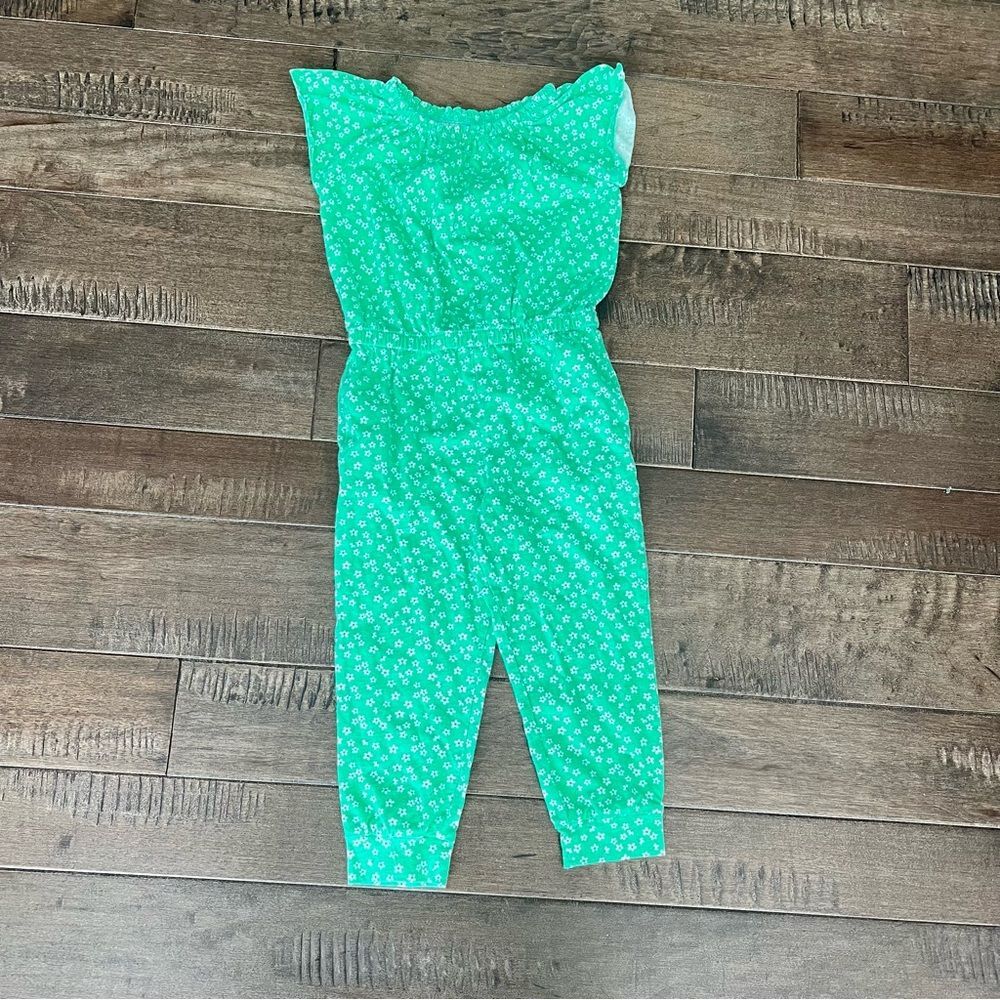 Wonder Nation Jumpsuit Romper 4T Toddler Kids Green Floral